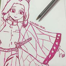 Shinobu Kocho - A4 Tinta (Bolígrafo). Een project van Traditionele illustratie,  Tekening,  Artistieke tekening y Manga van Mireia Ortigosa - 15.09.2022