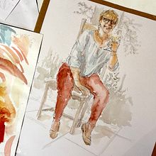 My project for course: Sketching People with Watercolor. Sketching, Watercolor Painting, and Figure Drawing project by Teresa Montalvao Hodson - 09.08.2022