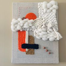Mon projet du cours : Tissage, broderie et punch needle : création d'un tableau textile. Accessor, Design, Arts, Crafts, Embroider, Decoration, Fiber Arts, Punch Needle, Weaving, and Textile Design project by Bénédicte Caball - 09.15.2022