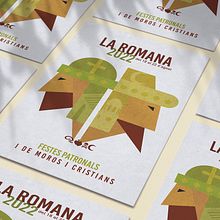Cartel Fiestas La Romana 2022. Een project van  Ontwerp van Laura Díaz - 16.09.2022