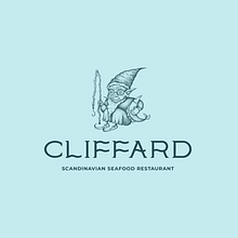 Cliffard Seafood Rstaurant. Graphic Design, Design, Traditional illustration, Br, ing, Identit, Character Design, T, pograph, Creativit, Logo Design, Stor, telling, Portfolio Development, Realistic Drawing, T, pograph, Design, and Color Theor project by Daria Klets - 09.16.2022