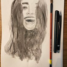 Mi proyecto del curso: Pintura artística con tinta china. Un progetto di Illustrazione tradizionale, Belle arti, Pittura, Disegno a matita, Disegno di ritratti, Disegno artistico e Illustrazione con inchiostro di Mercedes Baca - 17.09.2022