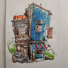 Meu projeto do curso: Desenho arquitetônico expressivo com marcadores coloridos. Sketching, Drawing, Architectural Illustration, Sketchbook & Ink Illustration project by gui_mnz90 - 09.17.2022