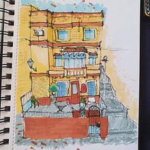 Mi proyecto del curso: Dibujo arquitectónico expresivo con marcadores de colores. Un progetto di Bozzetti, Disegno, Illustrazione architettonica, Sketchbook e Illustrazione con inchiostro di Felipe Sepúlveda - 18.09.2022