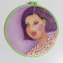 Meu projeto do curso: Criação de retratos bordados com aquarela Ein Projekt aus dem Bereich Malerei, Aquarellmalerei, Stickerei und Textildesign von MarArtesOficial - 22.11.2022