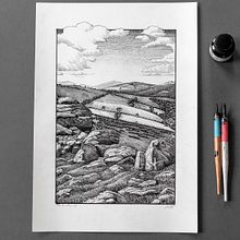 Where the stones sing - Dip pen and ink drawing . Un progetto di Illustrazione tradizionale di Philip Harris - 05.09.2022
