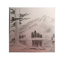 Nature pencil sketch of landscape. Pencil Drawing project by kaurkarandeep_07 - 09.18.2022
