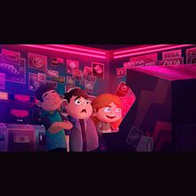 Tarde de juegos retro . Un proyecto de Ilustración tradicional, Diseño de personajes, Ilustración digital, Concept Art, Dibujo digital, Narrativa y Teoría del color de Kevin Cruz - 17.09.2022