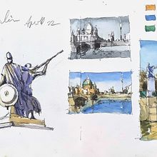 My project for course: Travel Sketches in Watercolor: Capture your Surroundings. Un proyecto de Ilustración tradicional, Pintura, Bocetado, Dibujo, Pintura a la acuarela, Ilustración arquitectónica y Sketchbook de Timo Bechert - 19.09.2022