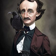 Edgar Allan Poe Portrait Caricature. Traditional illustration project by Rob Snow - 09.16.2022