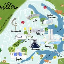Meu projeto do curso “Mapas ilustrados”. Traditional illustration project by Rebecca Tavares - 09.19.2022