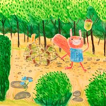 Mein Abschlussprojekt für den Kurs: Illustrationstechniken für Kindergeschichten. Traditional illustration, Character Design, Paper Craft, Drawing, Digital Illustration, Children's Illustration, and Narrative project by Felicita - 09.20.2022