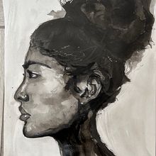 My project for course: Mindful Painting with India Ink. Un projet de Illustration traditionnelle, Beaux Arts, Peinture, Dessin au cra, on, Dessin de portrait, Dessin artistique et Illustration à l'encre de Nathalie Titterton - 14.09.2022
