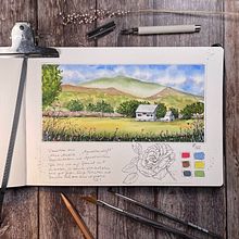 Mein Abschlussprojekt für den Kurs: Aquarellreiseheft. Traditional illustration, Watercolor Painting, Architectural Illustration, and Sketchbook project by Anja Schreinemachers - 09.20.2022