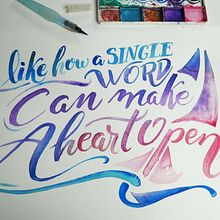 Mi proyecto del curso: Caligrafía con pinceles de agua para principiantes. Un proyecto de Caligrafía y Pintura a la acuarela de Maria Peix - 20.09.2022