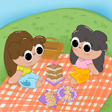 Diseño de mundos kawaii: picnic date. Projekt z dziedziny Projektowanie postaci, Ilustracja c, frowa i Manga użytkownika Naomi Sabrina Marin Okamoto - 21.09.2022