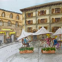 My project for course: Modern Techniques for Watercolor Cityscapes. Painting, and Watercolor Painting project by Freda Coetzee - 09.21.2022