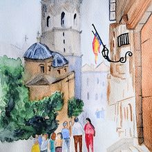 Mi proyecto del curso: Representación arquitectónica en acuarela Ein Projekt aus dem Bereich Traditionelle Illustration, Skizzenentwurf, Zeichnung, Aquarellmalerei, Architektonische Illustration und Sketchbook von antologo27 - 21.09.2022