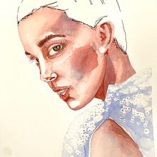Mi proyecto del curso: Retrato ilustrado en acuarela. Un proyecto de Ilustración tradicional, Bellas Artes, Pintura, Dibujo, Pintura a la acuarela, Dibujo de Retrato y Dibujo artístico de marienrob_ - 21.09.2022