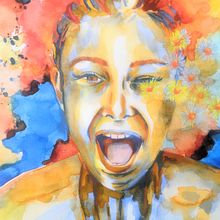 My project for course: Artistic Portrait with Watercolors. Fine Arts, Painting, Watercolor Painting, and Portrait Drawing project by chwibee - 09.21.2022