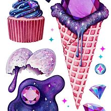 Cosmic Gems Ein Projekt aus dem Bereich Traditionelle Illustration und Aquarellmalerei von Nika Ryndina - 22.09.2022