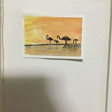 A study of flamingos: Atmospheric Landscapes in Watercolor . Een project van  Beeldende kunst, Schilderij y Aquarelschilderen van Andrea Griffiths - 21.09.2022