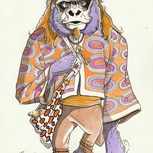 My project for course: Anthropomorphic Character Creation . Ilustrație tradițională, Design de caractere, Desen, Ilustrație digitală și Pictură în acuarelă de Rosane Badan - 09.26.2022