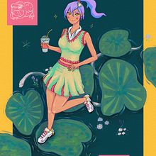 Mein Abschlussprojekt "Frog girl with snake" für den Kurs: Manga-inspirierte Illustration mit Procreate. Un progetto di Illustrazione tradizionale, Character design, Fumetto, Illustrazione digitale, Disegno digitale e Manga di Tina Schlesinger - 22.09.2022