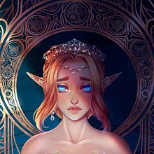Golden Card - lonely elf. Un proyecto de Ilustración tradicional de Andrezza Kososki - 14.05.2021