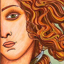 DETALLE VENUS DE BOTTICELLI. Un progetto di Illustrazione tradizionale, Belle arti, Pittura, Creatività, Disegno a matita, Disegno, Disegno artistico, Sketchbook e Disegno con matite colorate di vilaro_art - 23.09.2022