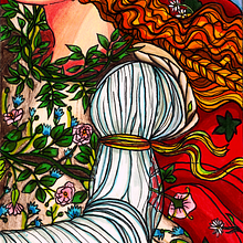 DETALLE DEL NACIMIENTO DE VENUS DE BOTTICELLI. Un projet de Illustration traditionnelle, Beaux Arts, Peinture, Créativité, Dessin au cra, on, Dessin, Carnet de croquis, Dessin artistique, Peinture décorative, Dessin aux cra , et ons de couleur de vilaro_art - 23.09.2022