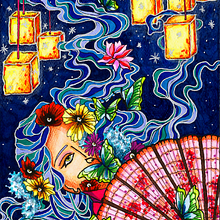 DIOSA BENZAITEN. Un projet de Illustration traditionnelle, Conception de personnages, Beaux Arts, Peinture, Créativité, Dessin au cra, on, Dessin, Carnet de croquis, Dessin aux cra , et ons de couleur de vilaro_art - 23.09.2022