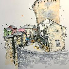 My project for course: Expressive Architectural Sketching with Colored Markers. Esboçado, Desenho, Ilustração arquitetônica, Sketchbook e Ilustração com tinta projeto de Dave Daley - 24.09.2022