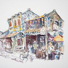Mein Abschlussprojekt für den Kurs: Expressive Architekturskizzen mit Markern. Un projet de Esquisse , Dessin, Illustration architecturale, Carnet de croquis et Illustration à l'encre de Christoph Speck - 24.09.2022