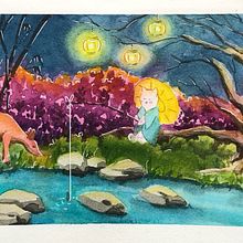 Mon projet du cours : Illustration à l’aquarelle de style japonais. Un projet de Illustration traditionnelle, Dessin , et Aquarelle de mina_inverse - 24.09.2022