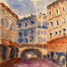 Quick 8X8 watercolor on 200 gsm cotton watercolor paper.  Very soft paper.. Fine Arts, and Painting project by Orville Sentman - 09.25.2022