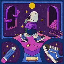 Mi proyecto del curso: Composición creativa para ilustración con Procreate. Projekt z dziedziny Trad, c, jna ilustracja, Kreat, wność, Ilustracja c, frowa, R, sunek c i frow użytkownika Fernando Tapia - 13.09.2022