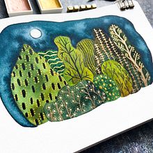 Abstract forest. Un proyecto de Pintura a la acuarela de Mayo Moreno - 26.09.2022