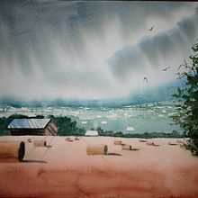 Mein Abschlussprojekt für den Kurs: Aquarell-Landschaften: Experimentelle Werkzeuge und Techniken. Fine Arts, Painting, and Watercolor Painting project by Edwin Kremm - 09.26.2022