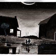 Night of the Hunter Study. Un progetto di Illustrazione tradizionale, Pittura, Cinema, Bozzetti e Pittura gouache di MIchael Coen - 26.09.2022