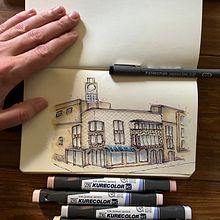 Mi proyecto del curso: Dibujo arquitectónico expresivo con marcadores de colores. Sketching, Drawing, Architectural Illustration, Sketchbook & Ink Illustration project by simonestades - 09.22.2022