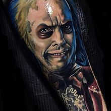 Beetlejuice. Traditional illustration, Ink Illustration, Street Art, Film, Film, Video, TV, and Tattoo Design project by Cristina Castillo Navarro - 09.26.2022