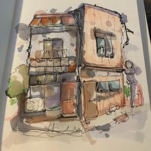 Mi proyecto del curso: Dibujo arquitectónico expresivo con marcadores de colores Ein Projekt aus dem Bereich Skizzenentwurf, Zeichnung, Architektonische Illustration, Sketchbook und Illustration mit Tinte von Daniel Eloy-Garcia - 27.09.2022
