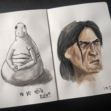 Logen Ninefingers - My project for course: Watercolor Portrait Sketchbook. Projekt z dziedziny  Malarstwo, Malowanie akwarelą, Portret i Sketchbook użytkownika Timofei - 22.09.2022