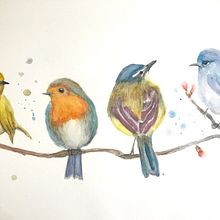 My project for course: Artistic Watercolor Techniques for Illustrating Birds. Traditional illustration, Watercolor Painting, Realistic Drawing, and Naturalistic Illustration project by Melina Silva - 09.27.2022