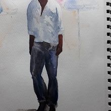 Meu projeto do curso:  Sketching de pessoas em aquarela. Sketching, Watercolor Painting, and Figure Drawing project by Marcia Quintela - 09.27.2022