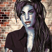 Mi proyecto del curso: Técnicas de ilustración para retratos con Illustrator y Photoshop. Amy Winehouse. Un proyecto de Ilustración tradicional e Ilustración digital de Mercedes Galán - 28.09.2022
