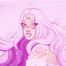 Pink Star Princess. Un proyecto de Ilustración tradicional, Pintura, Dibujo, Ilustración digital y Pintura a la acuarela de Ellie Moreing - 28.09.2022