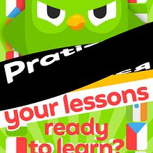 Duolingo Poster: Animation typographic compositions. Animation, T, pograph, 3D Animation, Kinetic T, and pograph project by David Cortés i Martín - 09.27.2022