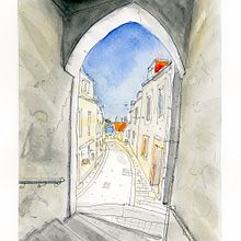 My project for course: Architectural Sketching with Watercolor and Ink. Sketching, Drawing, Watercolor Painting, Architectural Illustration, Sketchbook & Ink Illustration project by Peigi S - 09.25.2022